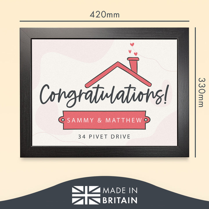Congratulations! - Lap Tray Personalised New Home Gift