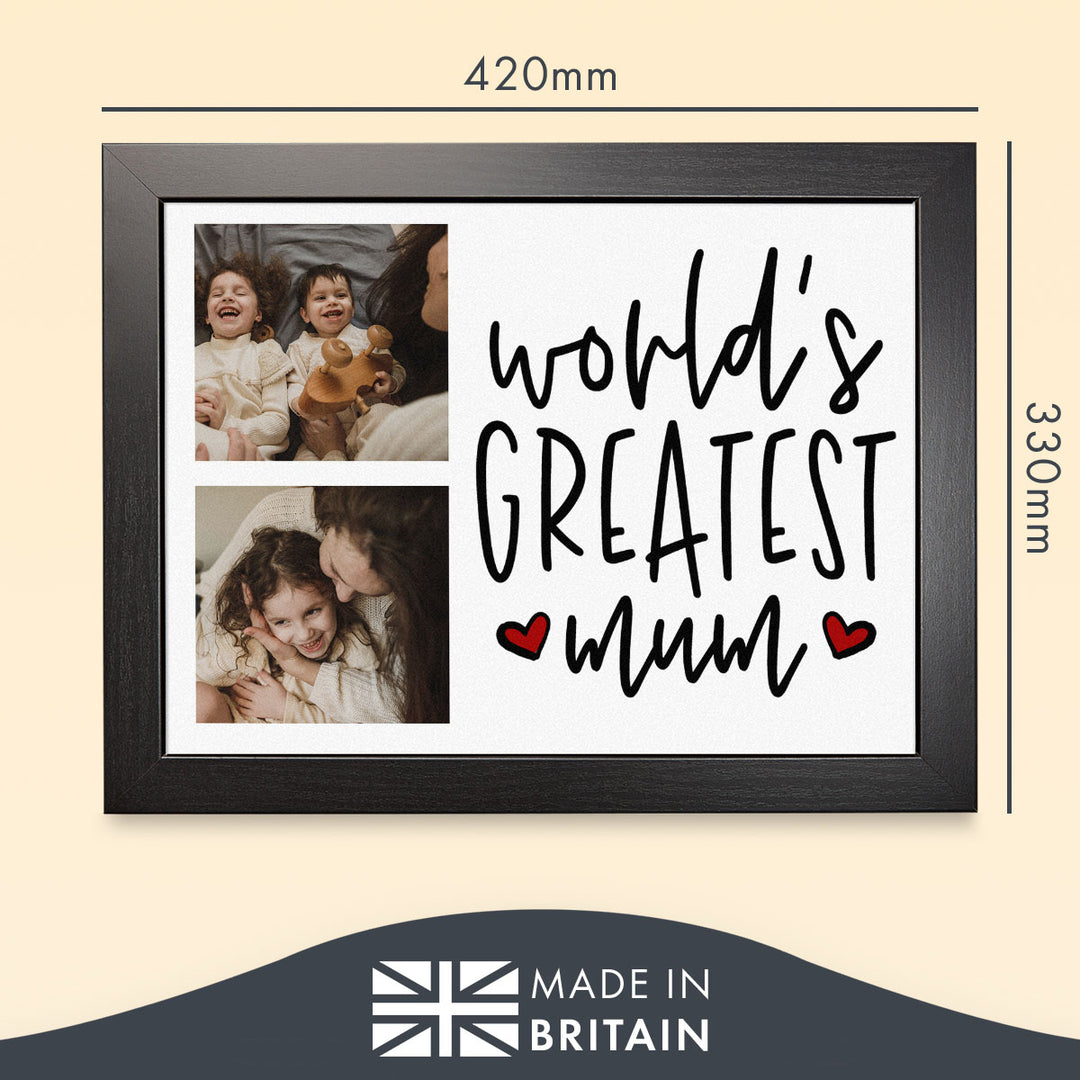 World's Greatest Mum - Photo Lap Tray Gift For Mum