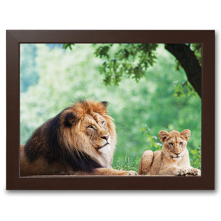 African Lion & Cub -  Lap Tray With Cushion