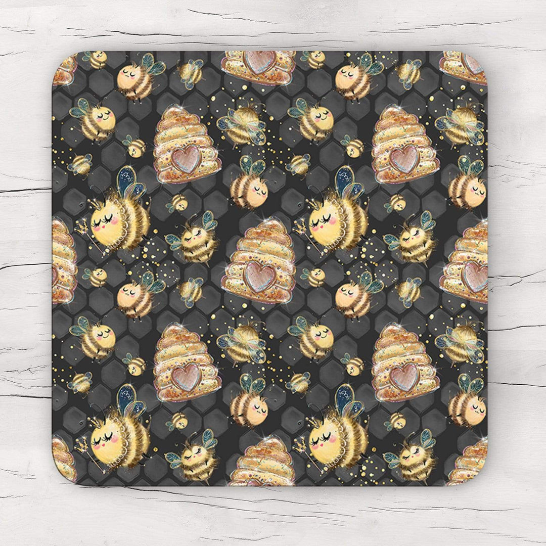 Buzzy Bees Black BG Coaster & Placemat Set