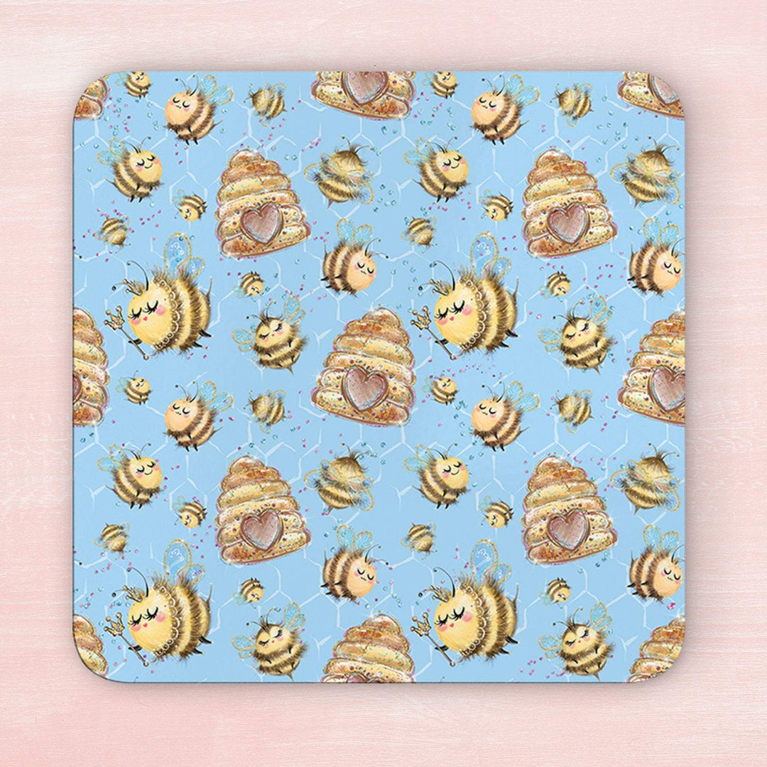 Buzzy Bees Blue BG Coaster & Placemat Set