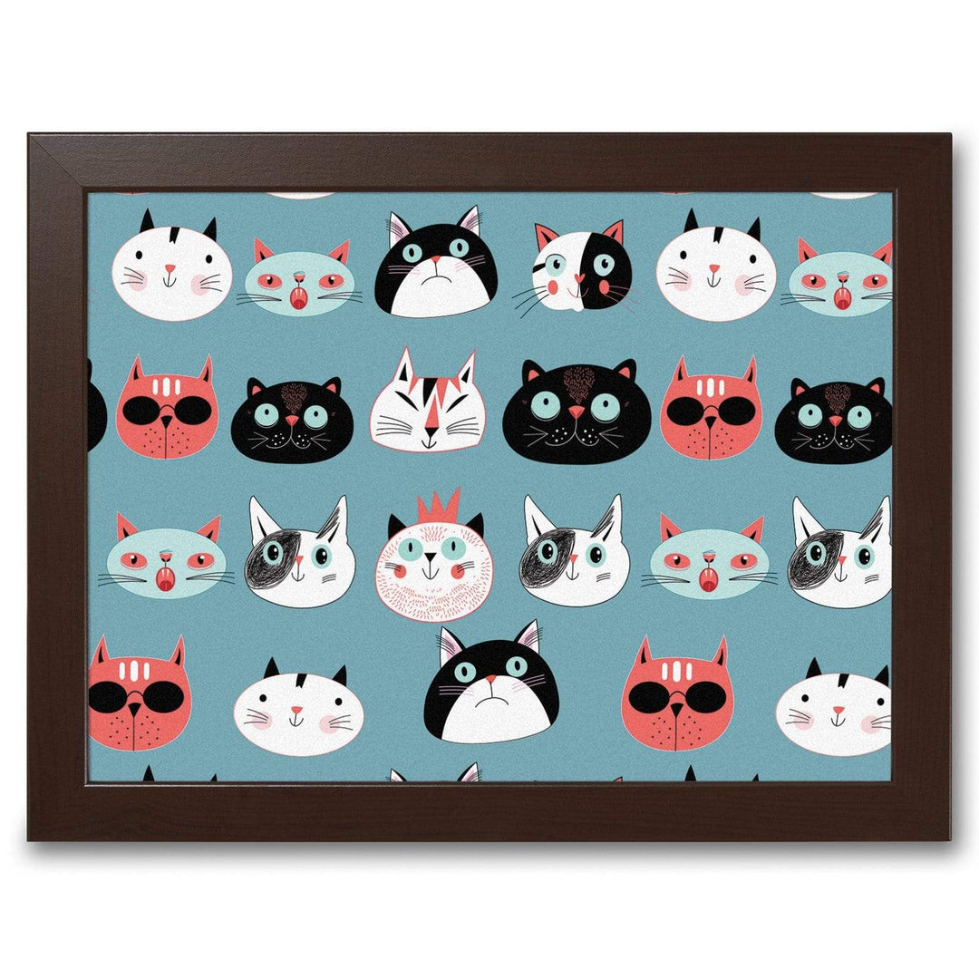 Cat Head Pattern -  Lap Tray With Cushion