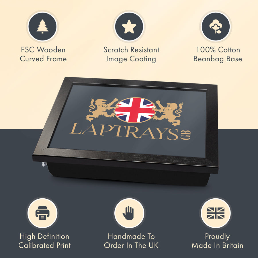 Personalised Lap Tray With Cushion Photo Upload Handcrafted In UK