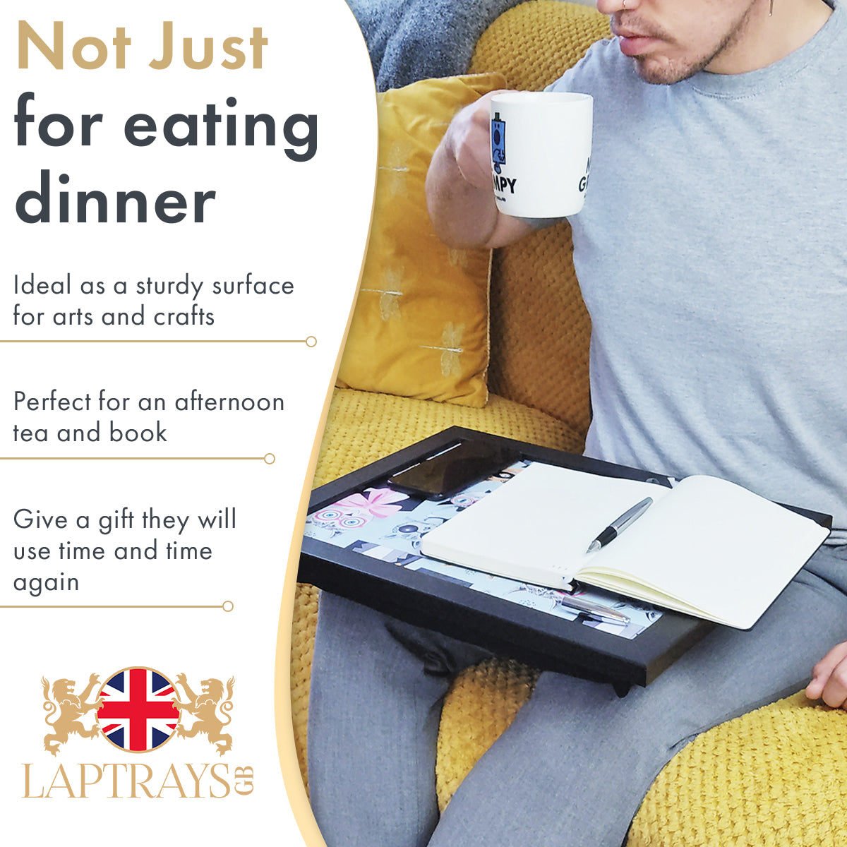 Personalised Lap Tray With Cushion Photo Upload Handcrafted In UK