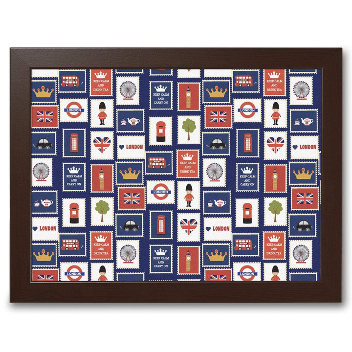 London Stamps -  Lap Tray With Cushion