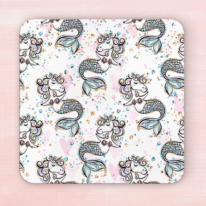 Mermaid Unicorn Coaster & Placemat Set