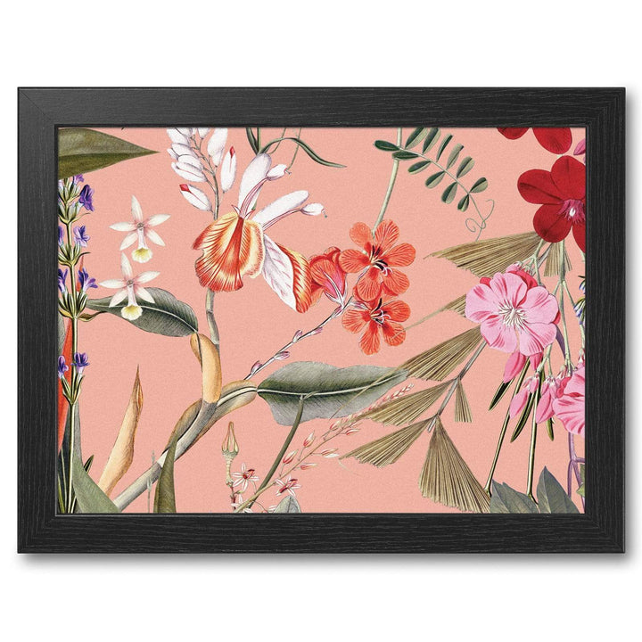 Peach Floral -  Lap Tray With Cushion