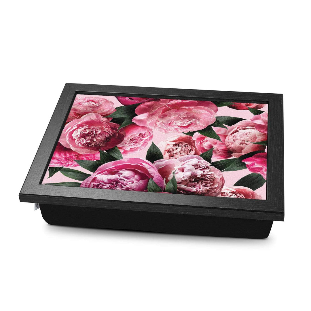 Peony Flowers -  Lap Tray With Cushion