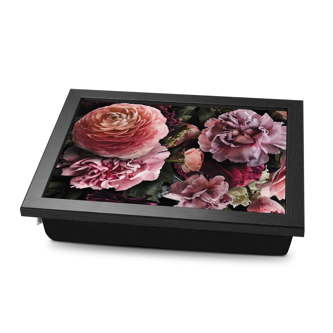 Pink, Purple & Burgundy Flowers  -  Lap Tray With Cushion