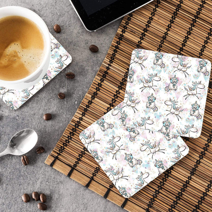 Pugs And Unicorns Coaster & Placemat Set