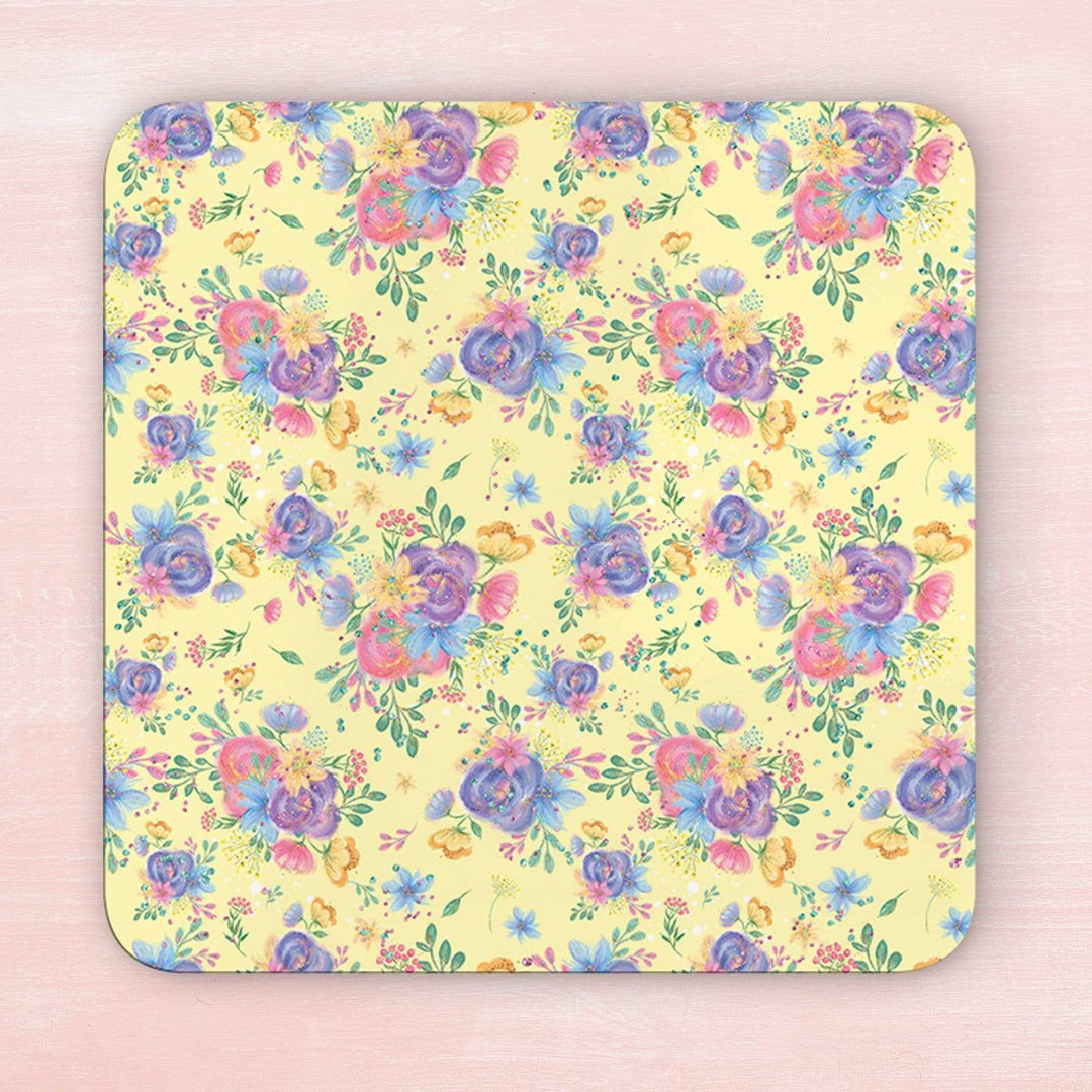 Yellow Flowers Coaster & Placemat Set