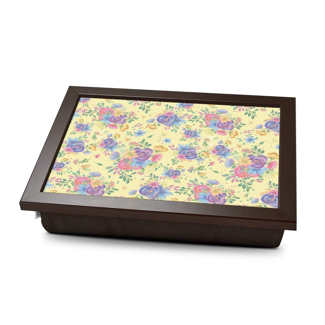 Yellow Flowers -  Lap Tray With Cushion